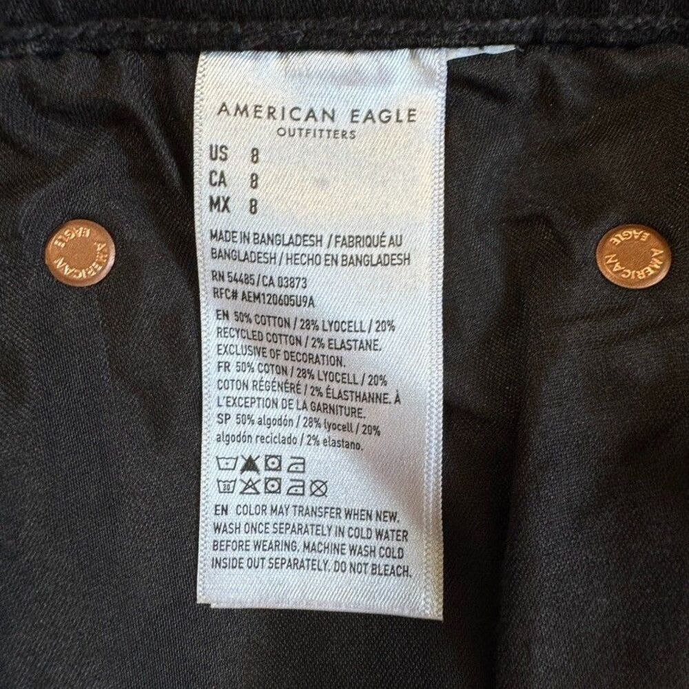 NWT American Eagle Size 8 JORT 15" Stretch Low-Rise Black - Picture 6 of 6